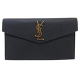 Ysl Saint Laurent Black Leather Uptown Clutch