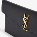 Ysl Saint Laurent Black Leather Uptown Clutch